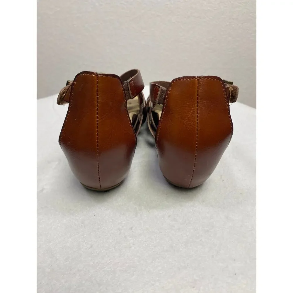 Axxiom Naomi Brown Strappy Wedge‎ Sandals Size 7